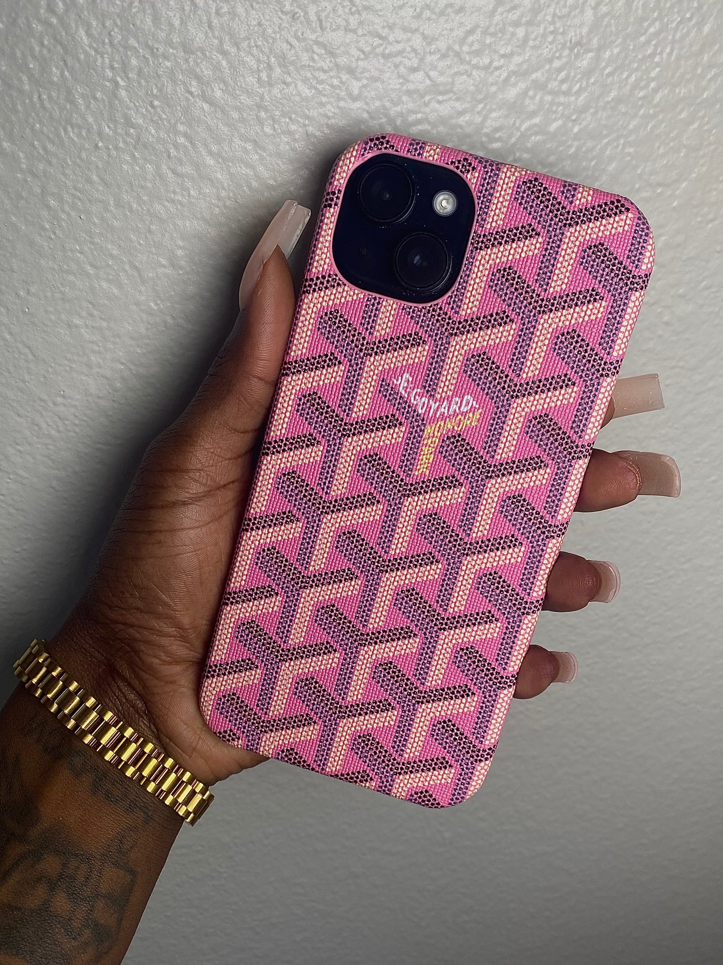 Pink Goyard Inspired Case