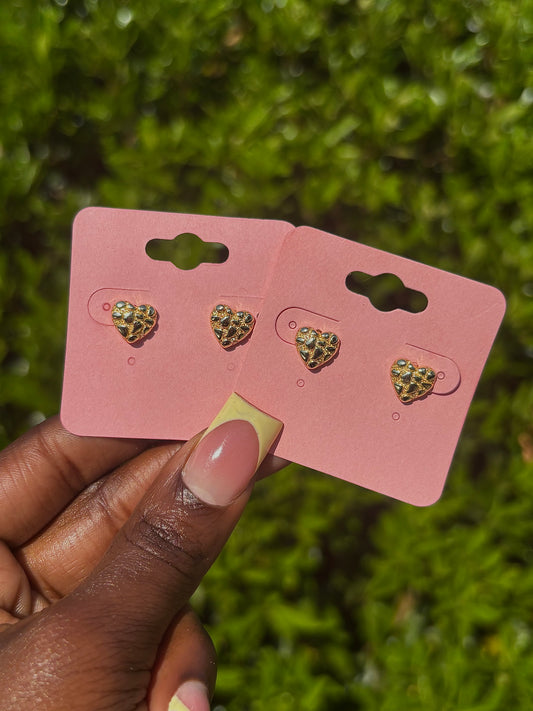 Nugget Heart Stud Earrings