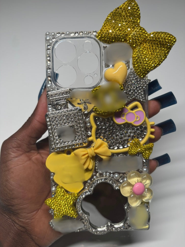 iPhone 15 pro max yellow + silver