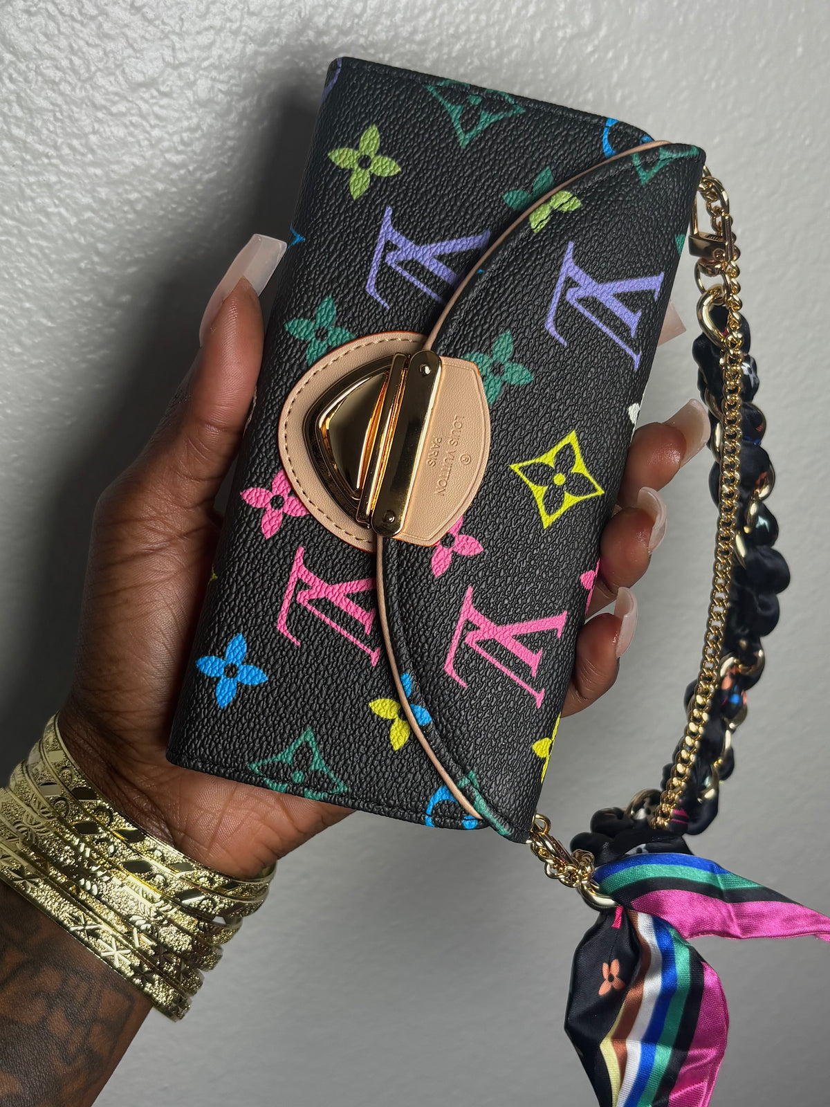LV Inspired Wallet Case Black (Ready to Ship)
