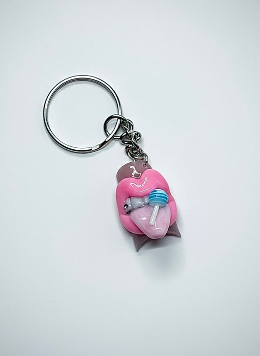 Press On Keychain (pink lips)
